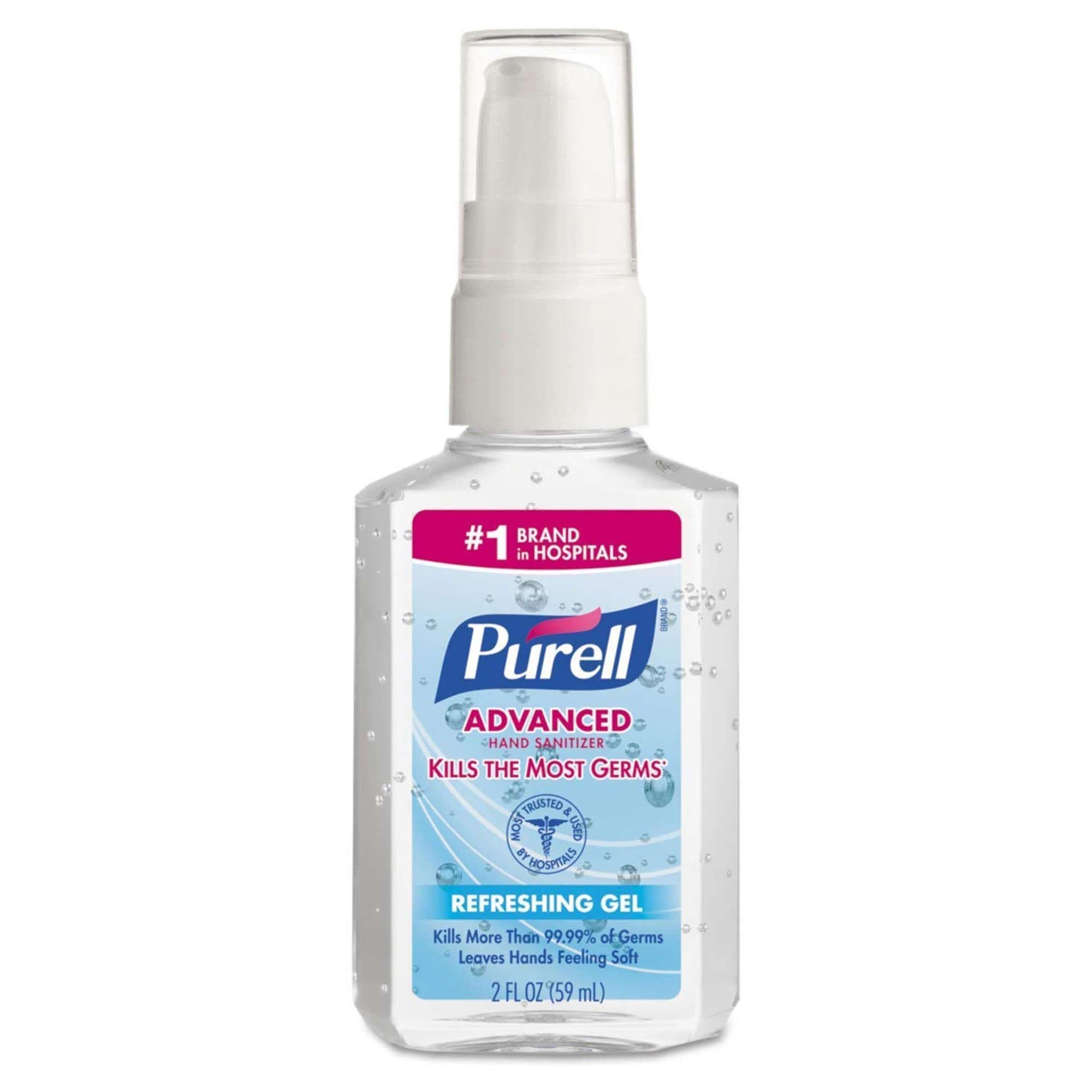 Purell Advanced Hand Sanitizer Gel, Pump Bottle, 2 oz - Image 1