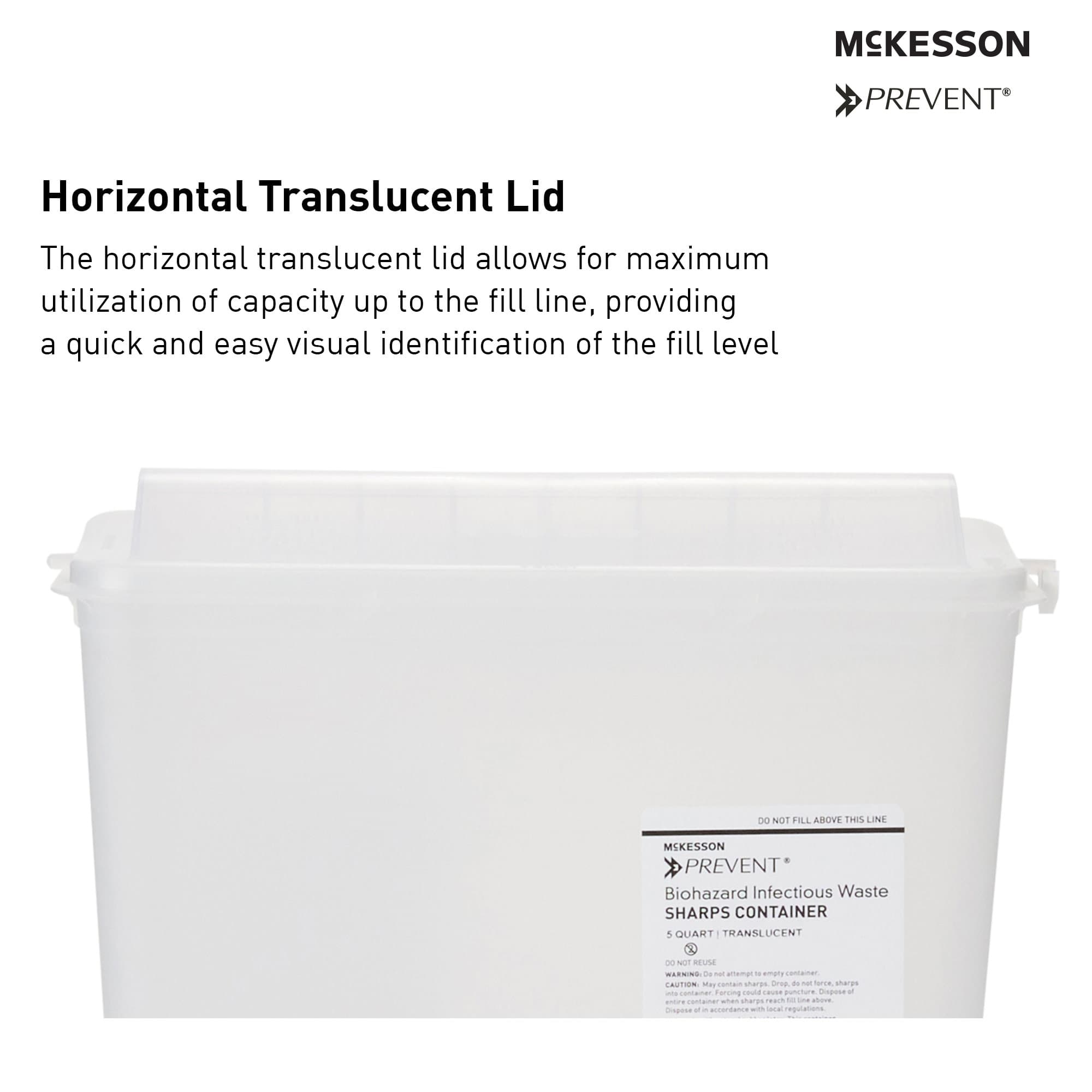 McKesson NonSterile Polypropylene Horizontal Sharps Container, 5 Quart - Image 3