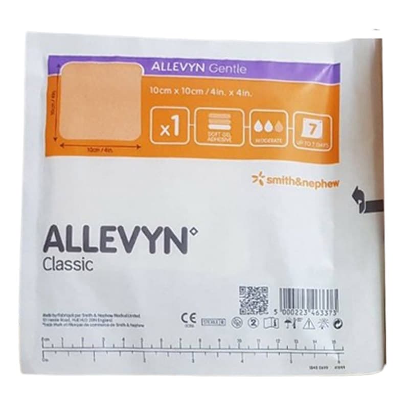 Allevyn Gentle Adhesive Hydrocellular Foam Dressing without Border, 4" x 4" - Image 1