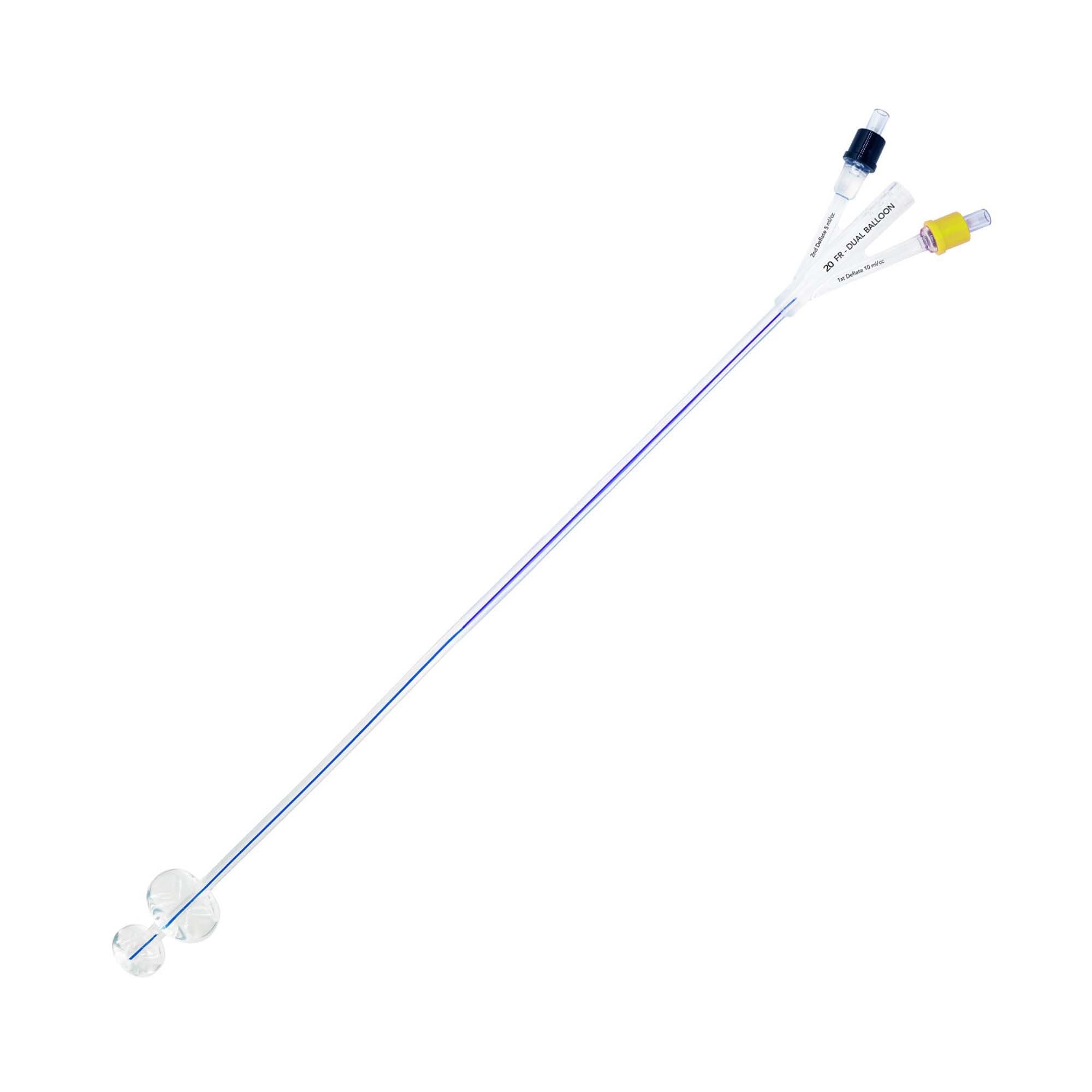 TruCath Duo 100% Silicone Dual-Balloon 2-Way Foley Catheter, 20 Fr - Each - Image 1