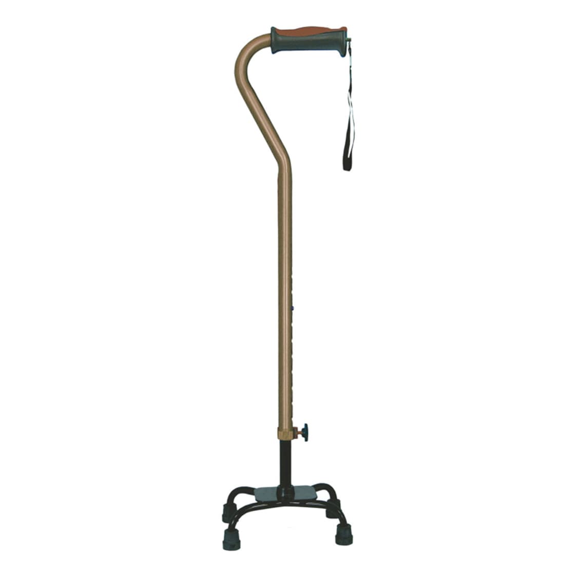 Drive Hugo Ergonomic Quad Cane, Small Base, Cocoa - Each - Image 1