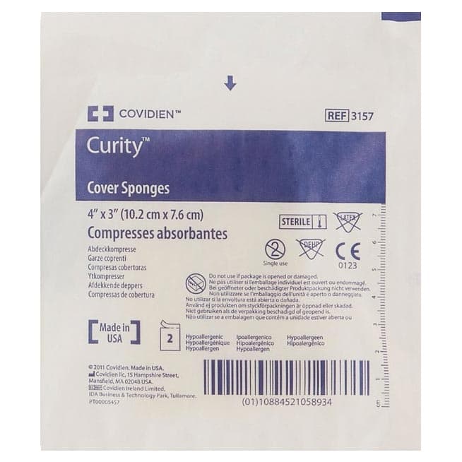 Curity Cover Wound Sponges, Sterile, 3 x 4 Inch - Each - Image 1
