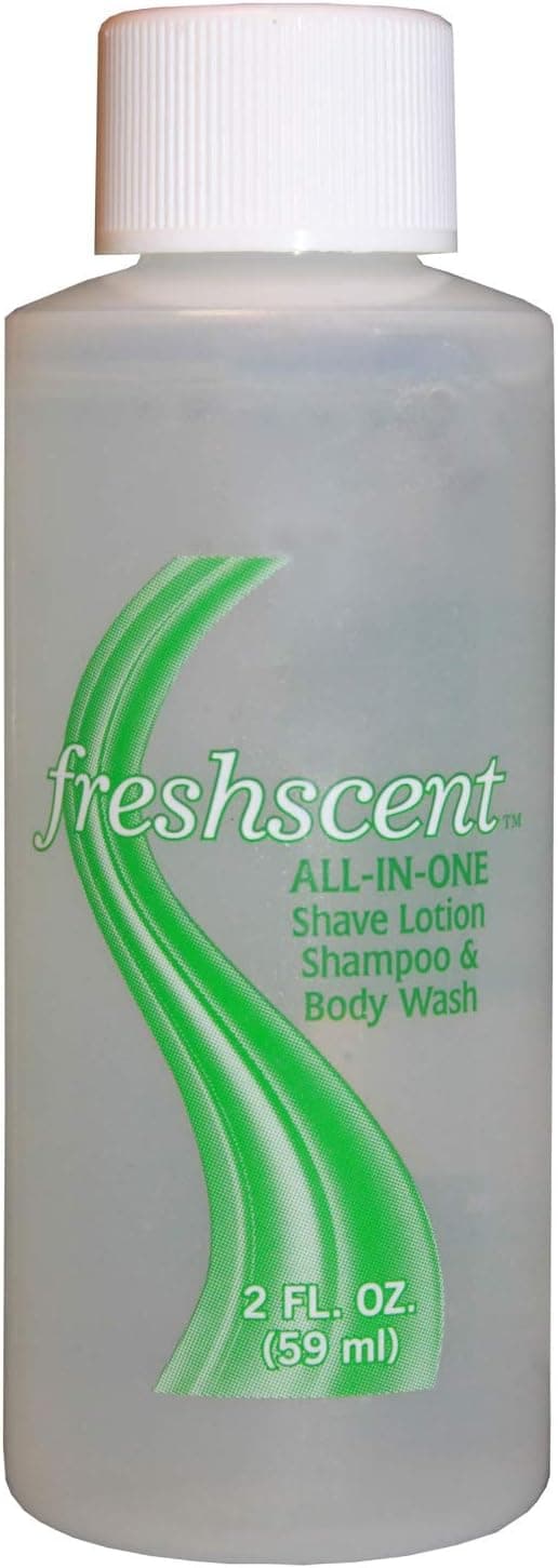 Freshscent All-In-One Shave Lotion Shampoo and Body Wash, Scented, 2 oz - Case of 96 - Image 1