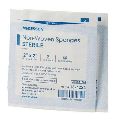 McKesson Polyester Nonwoven Sponge, 4-Ply, 2 x 2 Inch - Package of 2 - Image 1