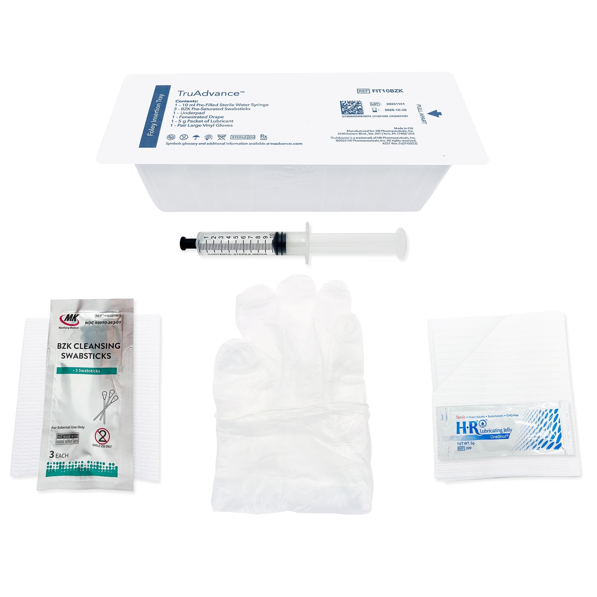 TruAdvance Foley Insertion Tray, BZK, 10 ml - Each - Image 1