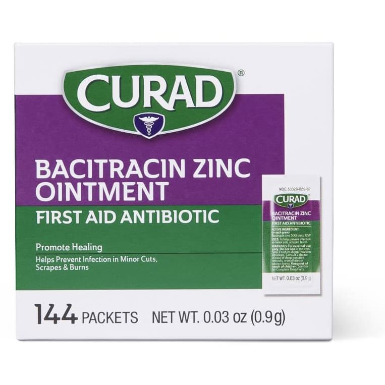Curad Bacitracin Zinc Ointment, 0.9 G - Case of 1728 - Image 1