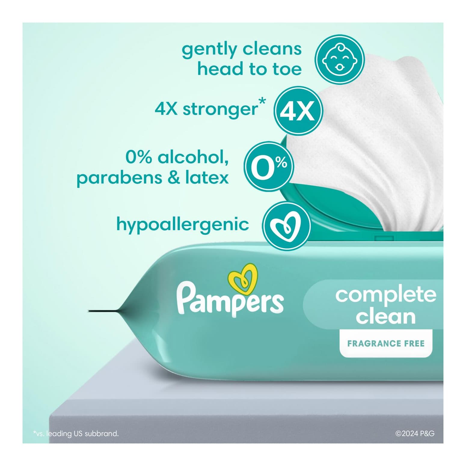 Pampers Complete Clean Baby Wipes, 3X - Image 2