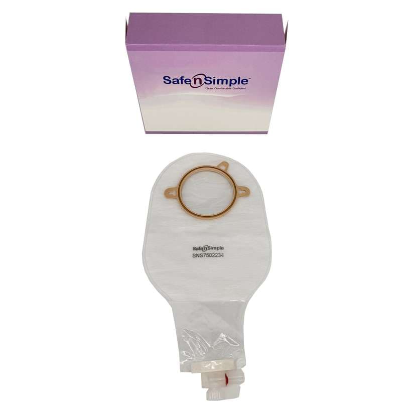 Safe N Simple Transparent Two-Piece System Urostomy Pouch, 70 mm - Box of 10 - Image 1