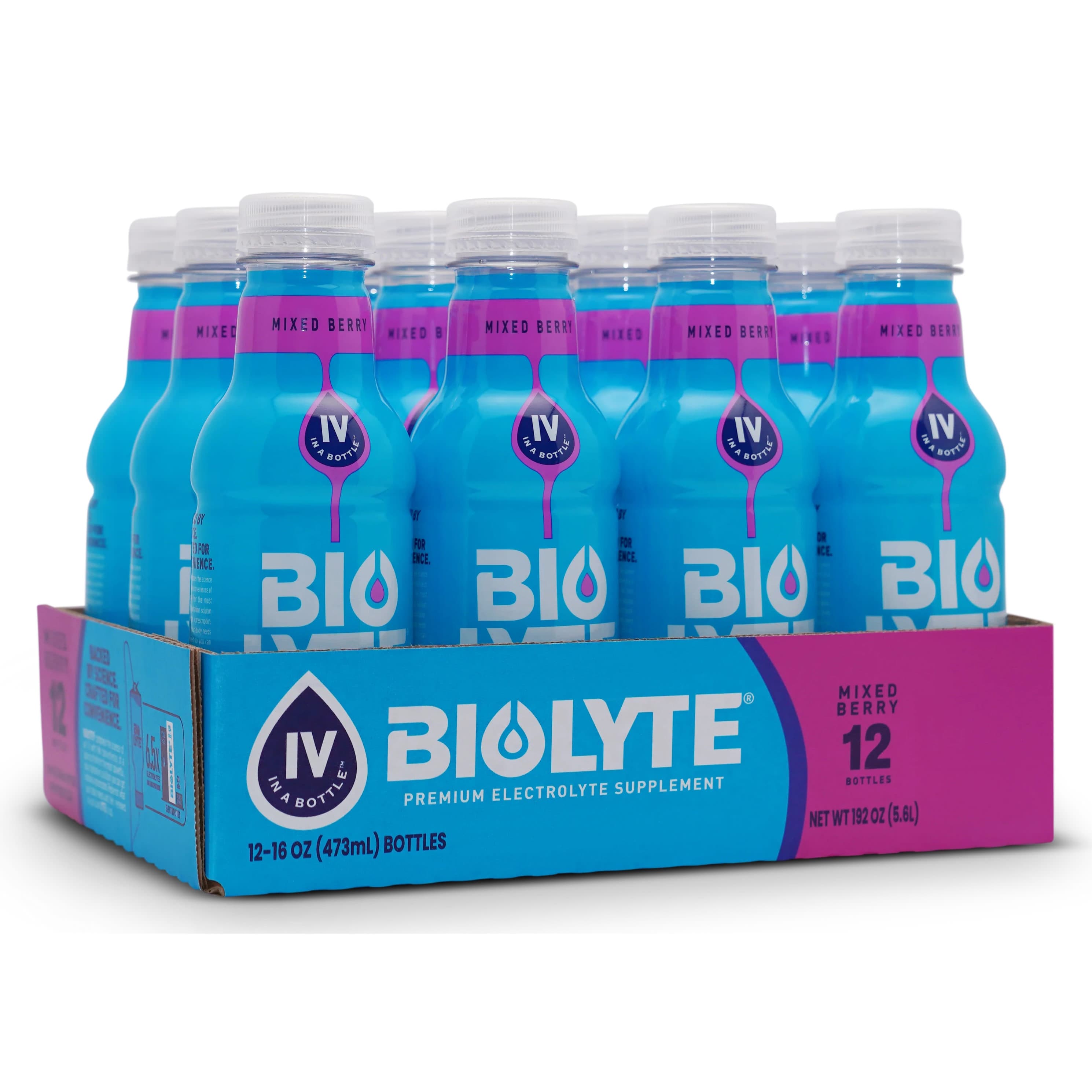 Biolyte Oral Electrolyte Solution, Mixed Berry, 16 oz - Case of 12 - Image 1