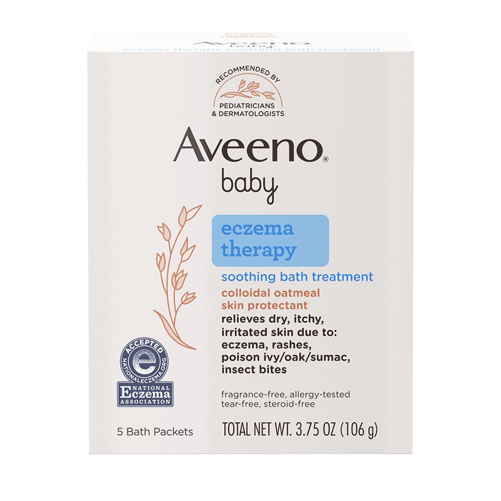 Aveeno Bath Additive Baby Eczema Therapy Powder, 3.75 oz - Box of 5