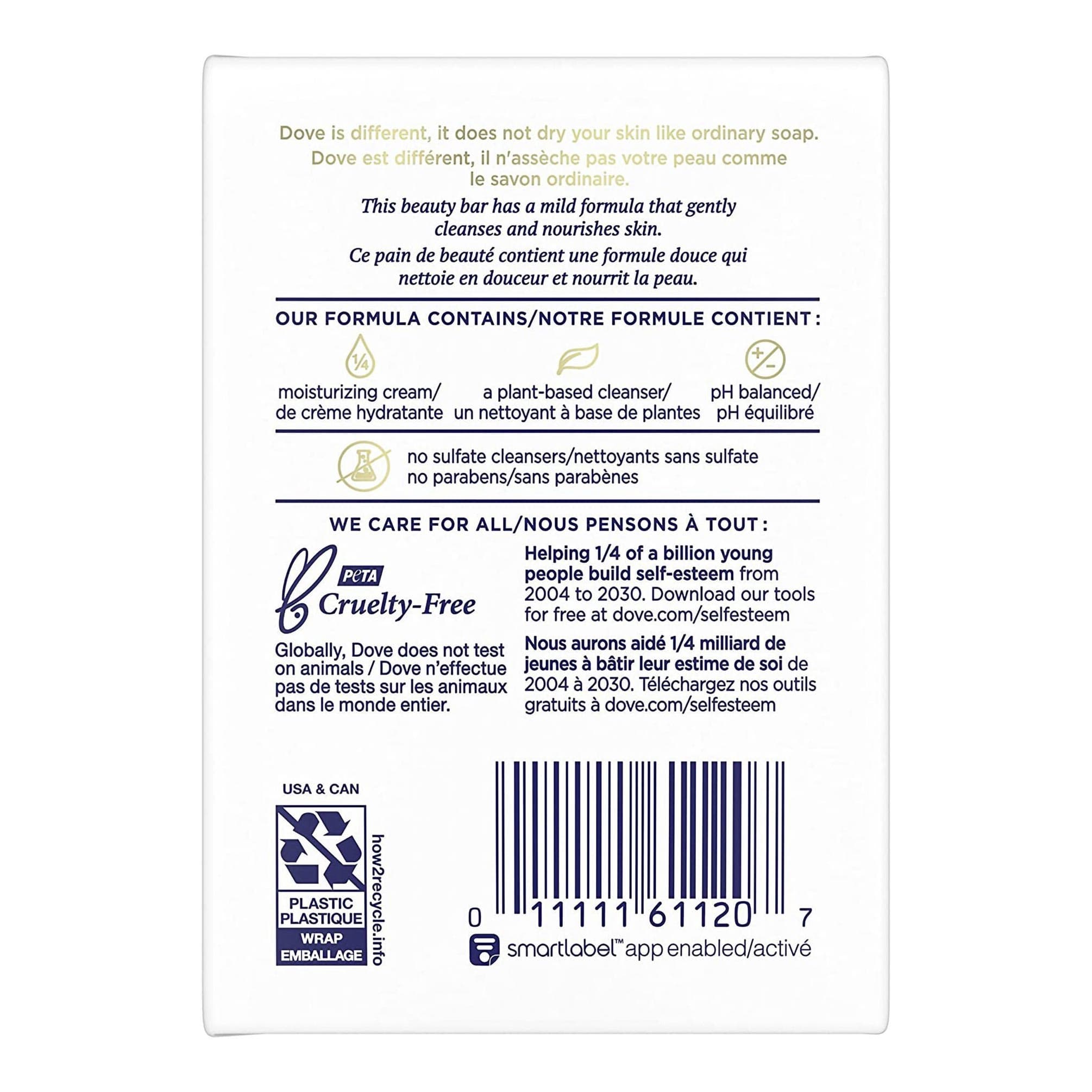 Dove Sensitive Skin Bar Soap, Fragrance Free, 4.25 oz - Pack of 2 - Image 2