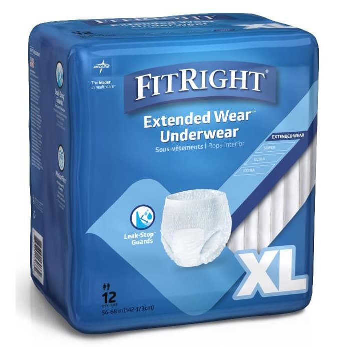 FitRight Extended Wear Overnight Adult Underwear, Extra Large - Case of 48 - Image 1