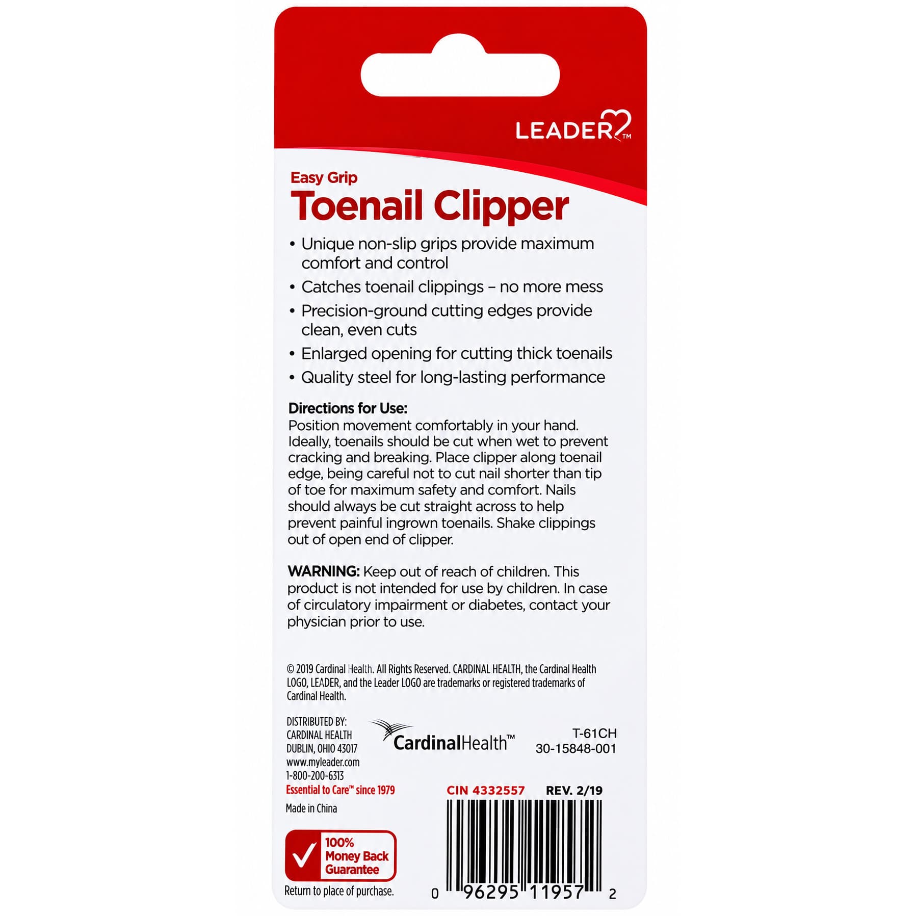 Leader Easy Grip Toenail Clipper - Each - Image 3
