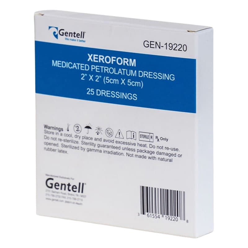 Gentell XeroForm Medicated Petrolatum Dressing, 5 x 9 Inch - Box of 25 - Image 1