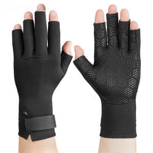 Swede-O Thermal Arthritic Gloves, Black, Large - Pair - Image 1
