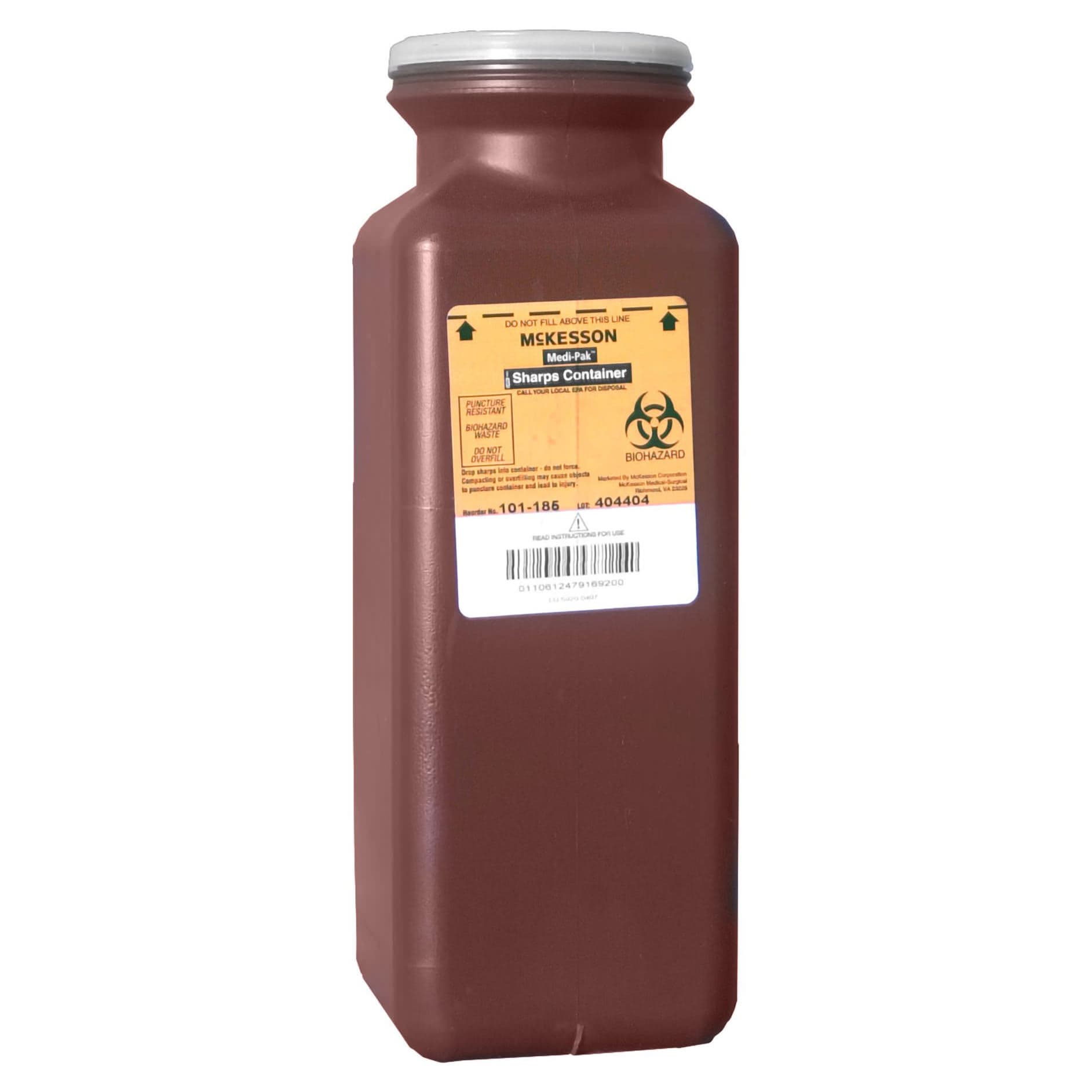 McKesson Sharps Container Red Base-Translucent, 0.425 Gallon - Each - Image 1