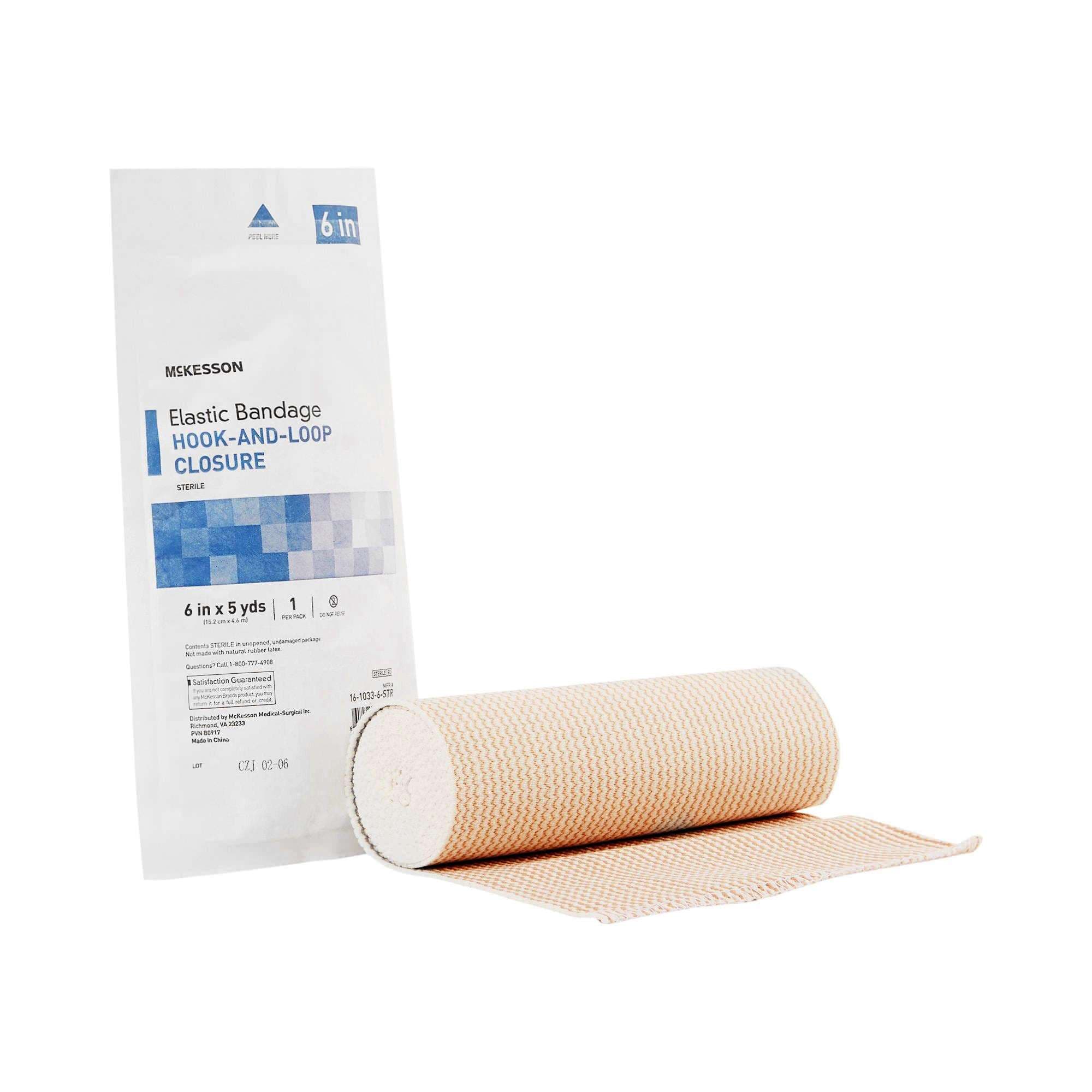 McKesson Hook and Loop Closure Elastic Bandage, 6 Inch x 5 Yard - Case of 36 - Image 1