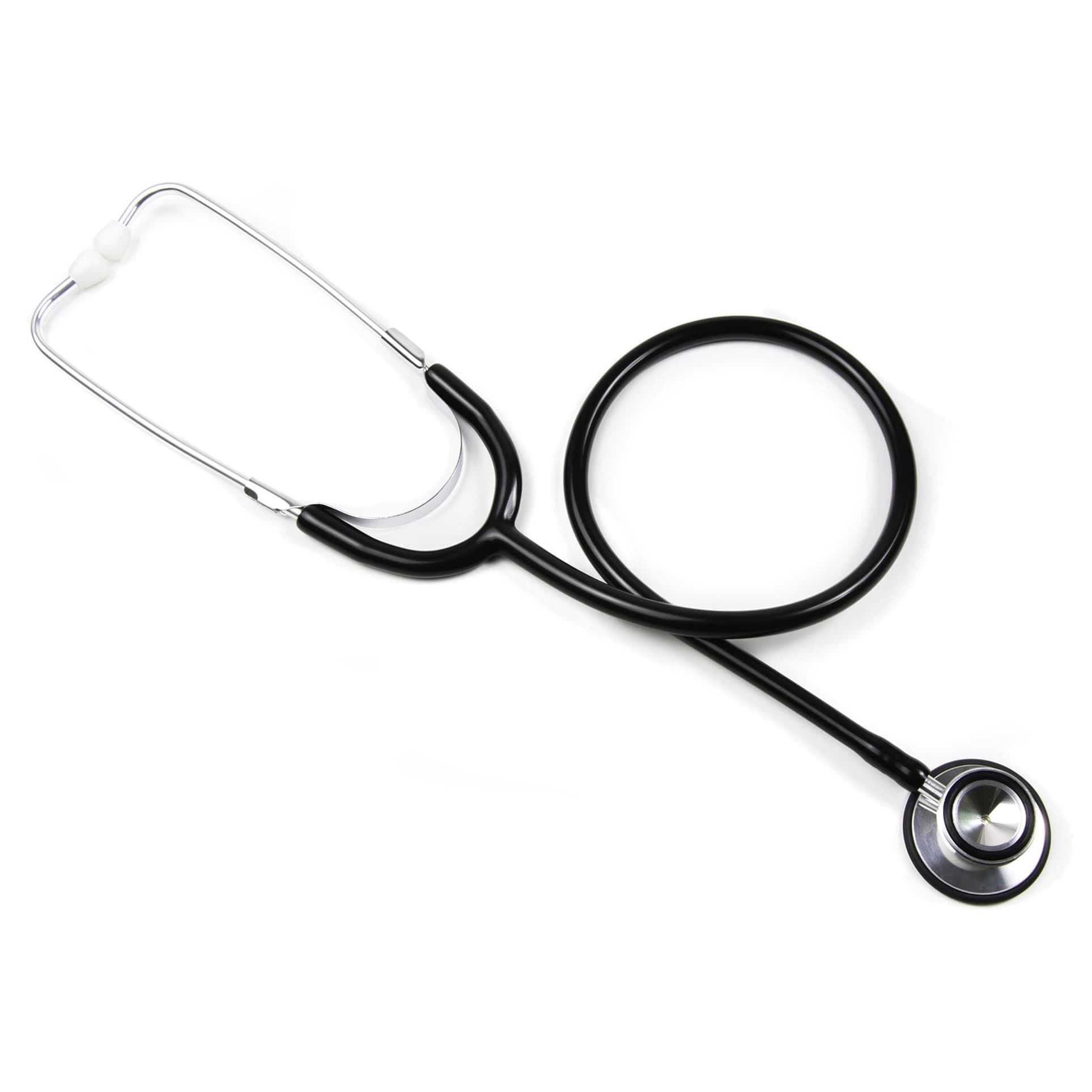 Basic Classic Stethoscope Black 1-Tube Single Lumen Adult, Double-Sided Chestpiece, 22 Inch Tube - Box of 10 - Image 1