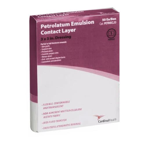 Cardinal Health Petrolatum Emulsion Contact Layers, 3 x 3 Inch - Case of 600 - Image 1