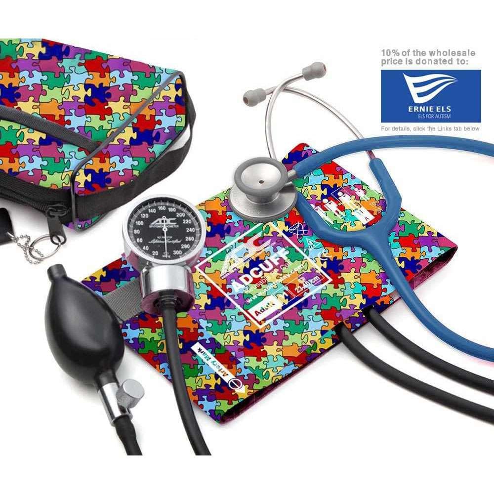 ADC Pro's Combo III Pocket Aneroid & Clinician Scope Kit, Adult, Puzzle Pieces - Image 1