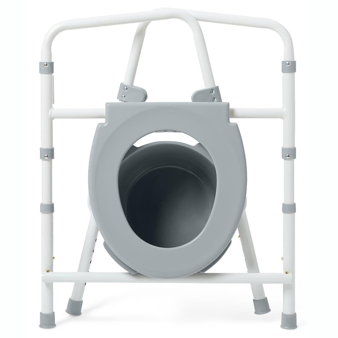 Medline Economy Steel 3-in-1 Folding Bedside Commode, No Lid or Arms - Image 1