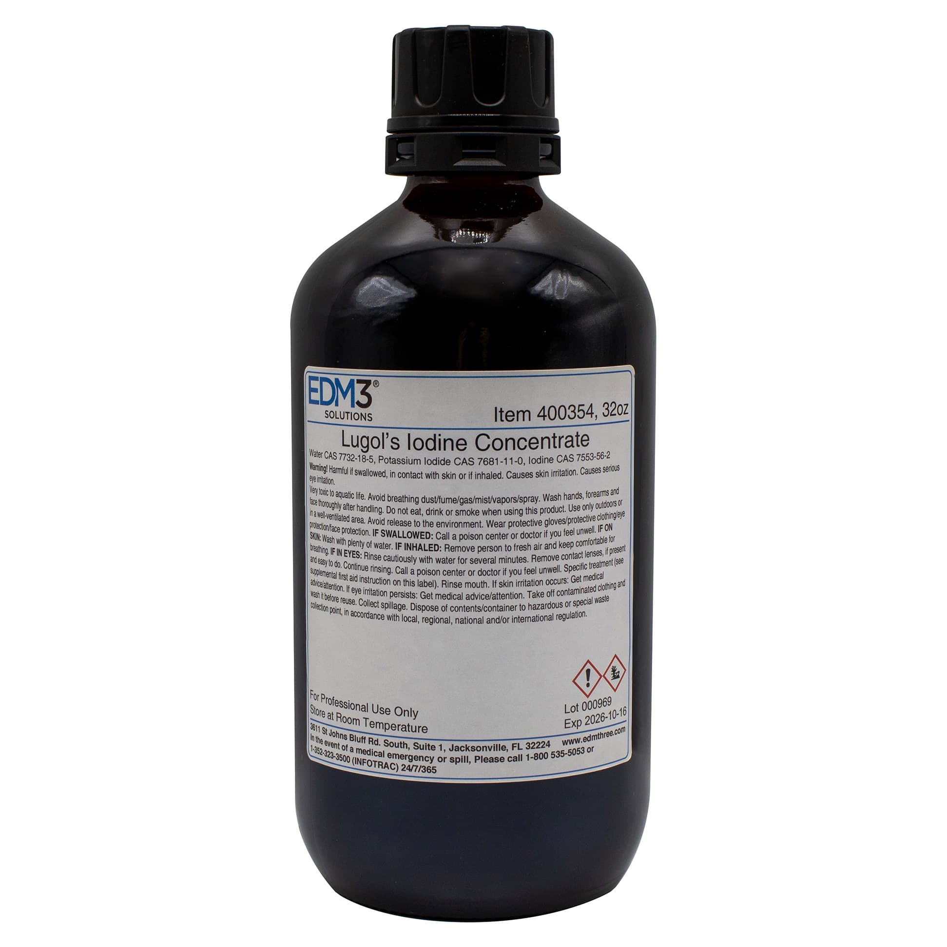 EDM 3 LLC Histology Reagent Potassium Hydroxide 20% Solution, 16 oz. - Each - Image 1