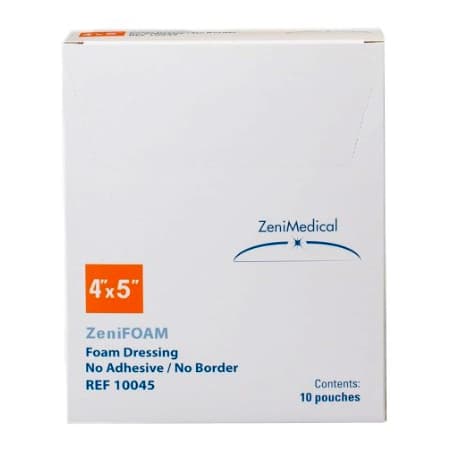 ZeniFoam Polyurethane Foam Dressing, 4 x 5 Inch - Box of 10 - Image 1