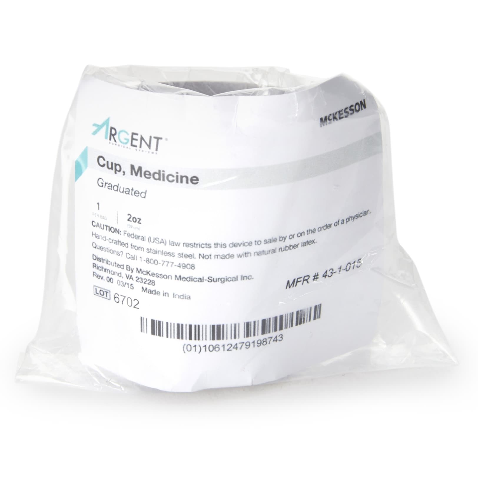 McKesson Argent Graduated Medicine Cup - Each - Image 2