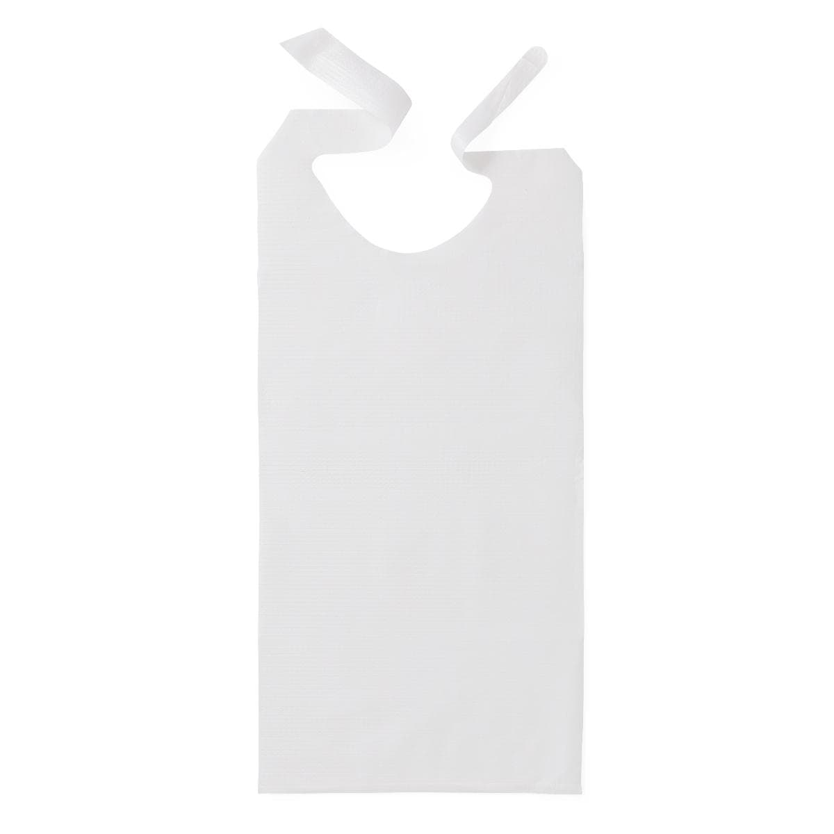 Medline Disposable Tissue-Poly Bib, 16" x 33", with Ties - Case of 300 - Image 1