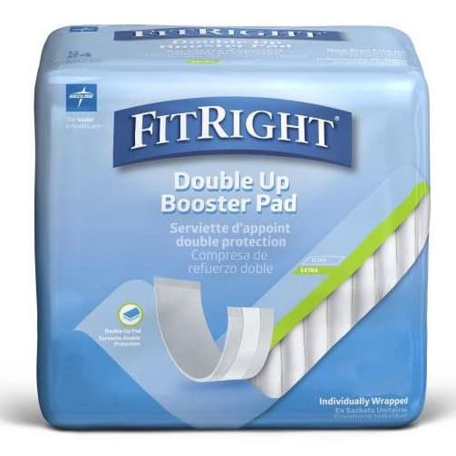 FitRight Double Up Thin Incontinence Booster Pads, 7 x 17 Inch - Case of 180 - Image 1