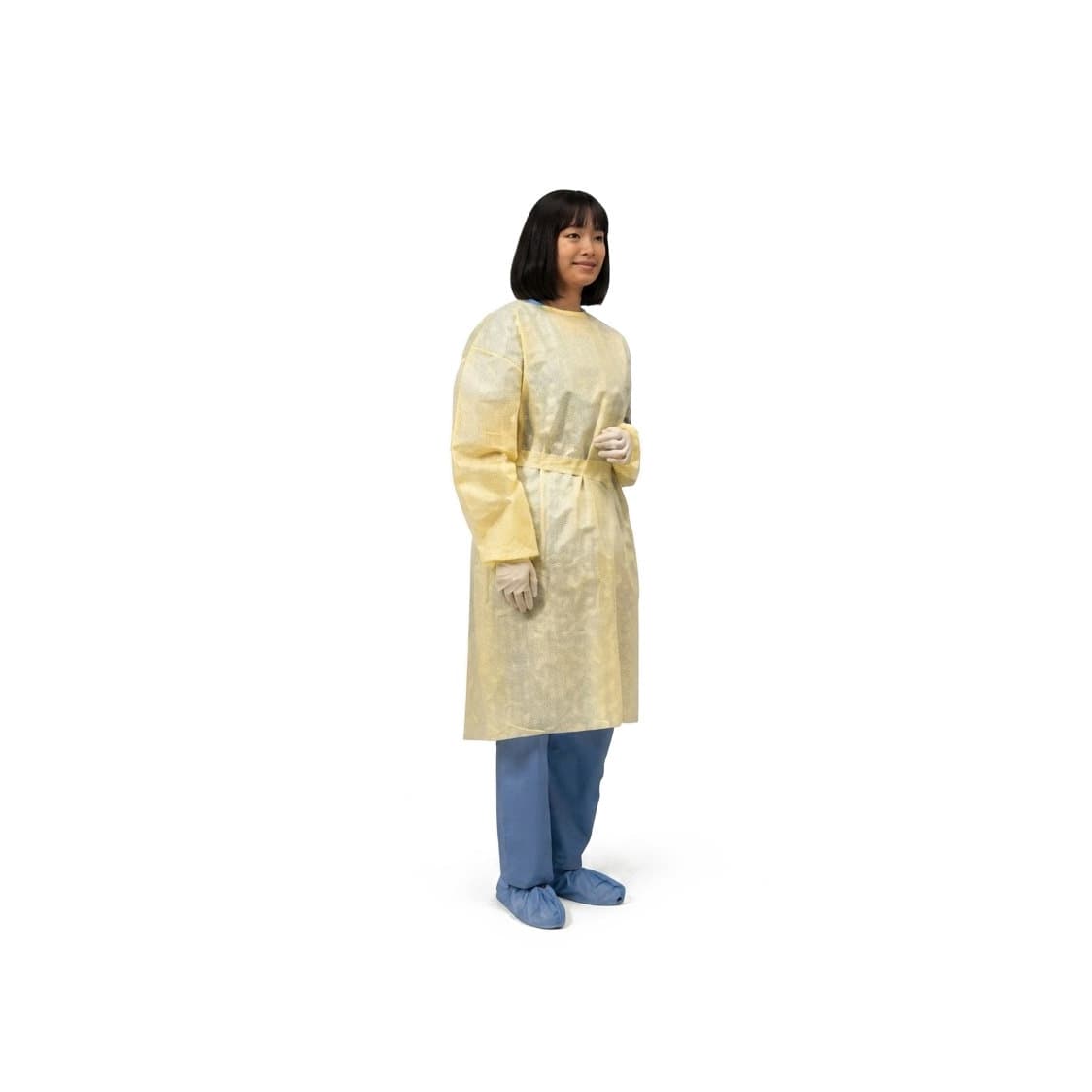 Cardinal Health Lightweight Isolation Gown with Ties XL, Yellow - Package of 10 - Image 1