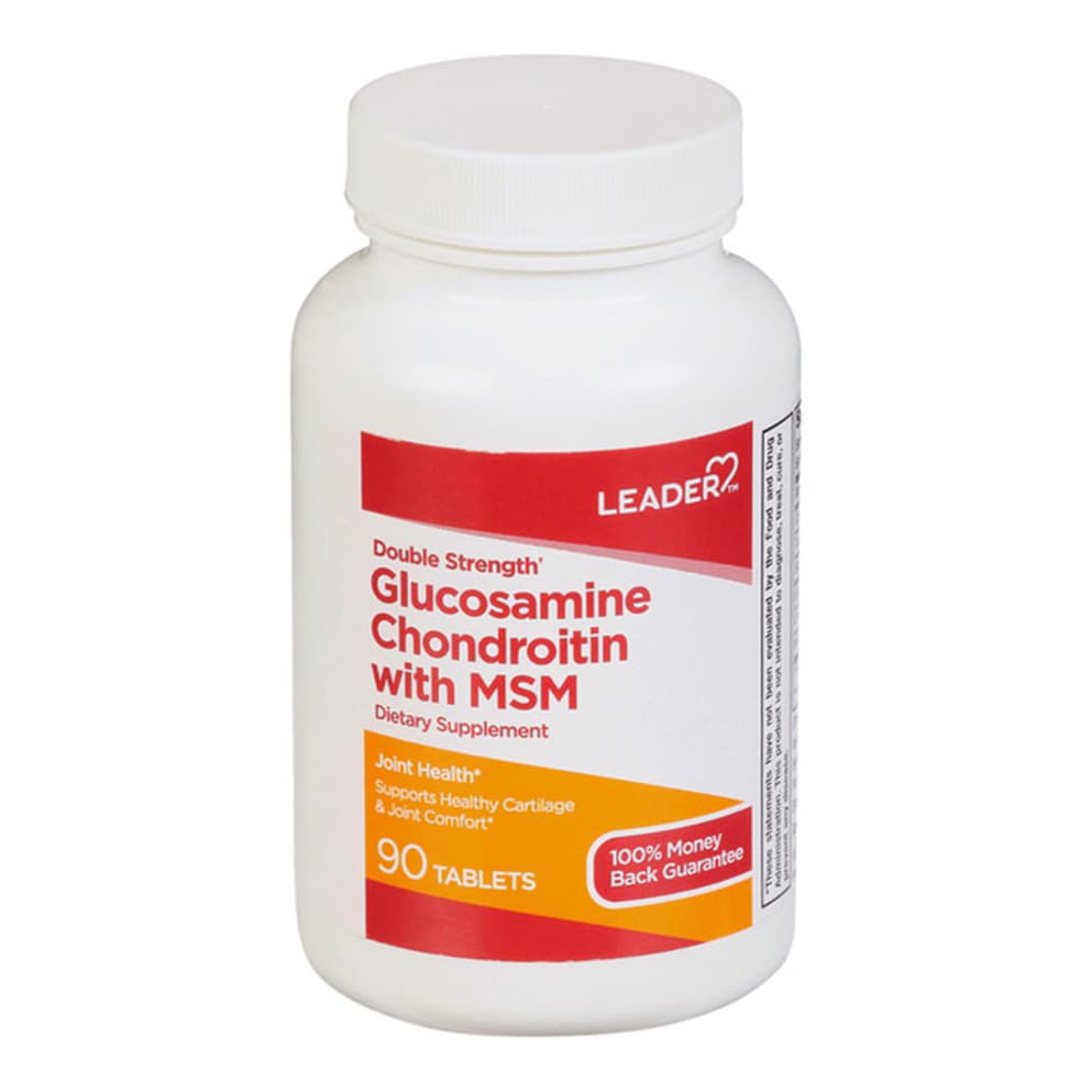Leader Double Strength Glucosamine Chondroitin With MSM Tablets - Bottle of 90