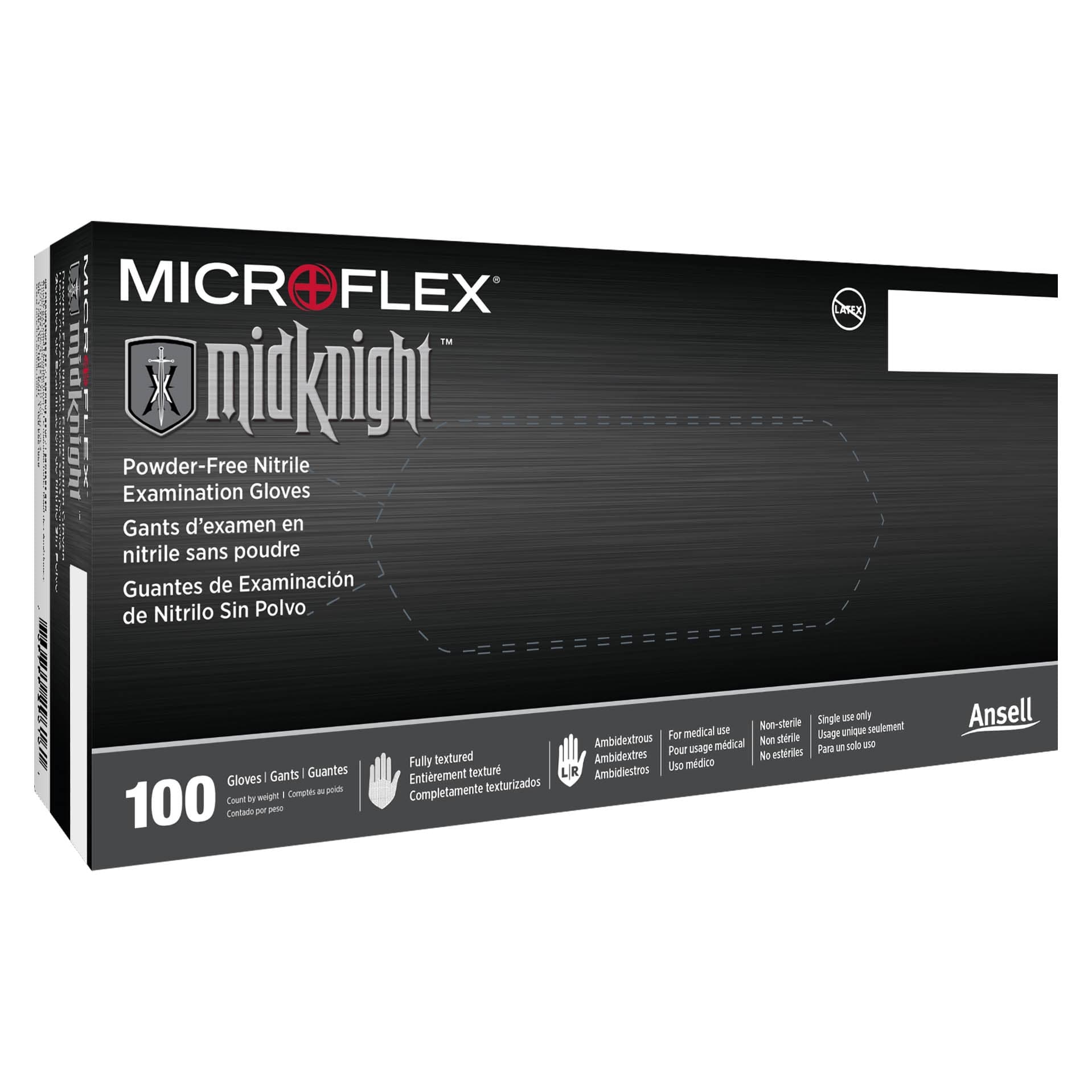 Microflex MidKnight Nitrile Exam Gloves, Small - Case of 1000 - Image 1