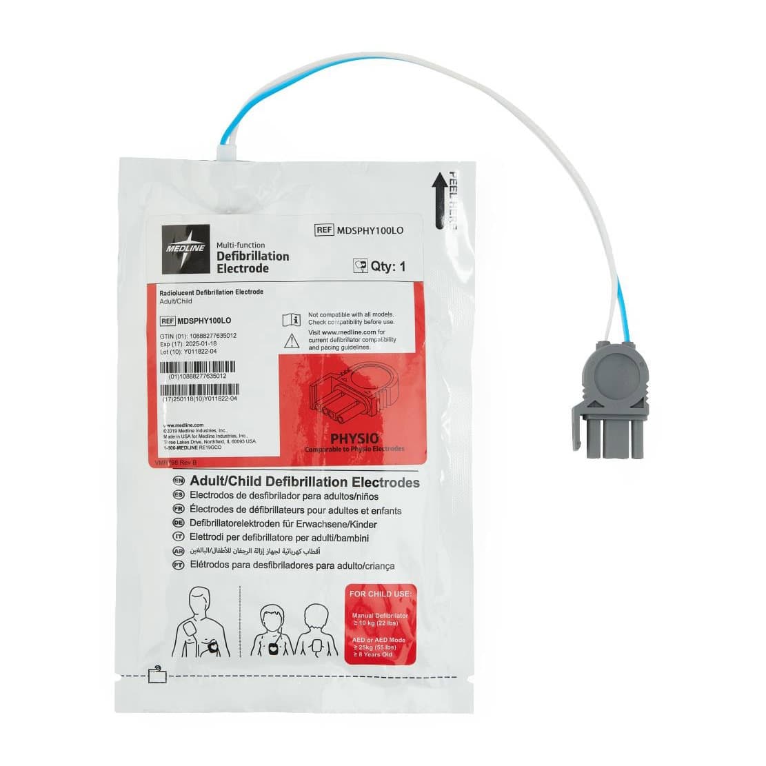 AED Defibrillator Electrode Disposable Pads, Adult/Child - Case of 10 - Image 5