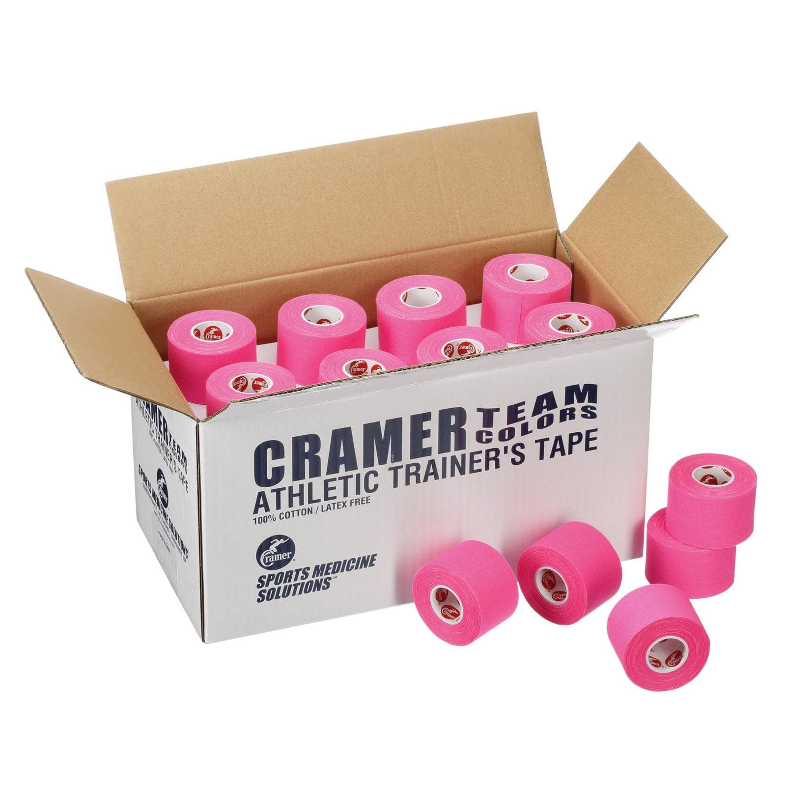 Cramer 750 Athletic Tape, 1.5 Inch x 10 yard, Pink - Case of 32 - Image 1