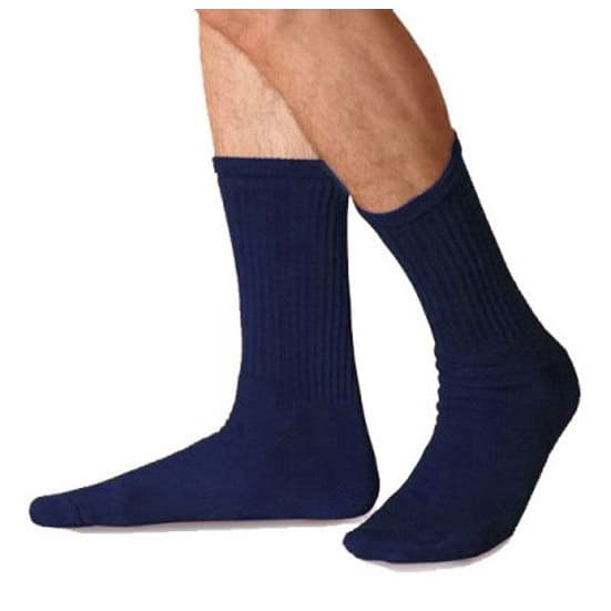 Jobst Sensifoot Diabetic Crew High Compression Socks, Closed Toe, Navy, Extra Large - Pair - Image 1