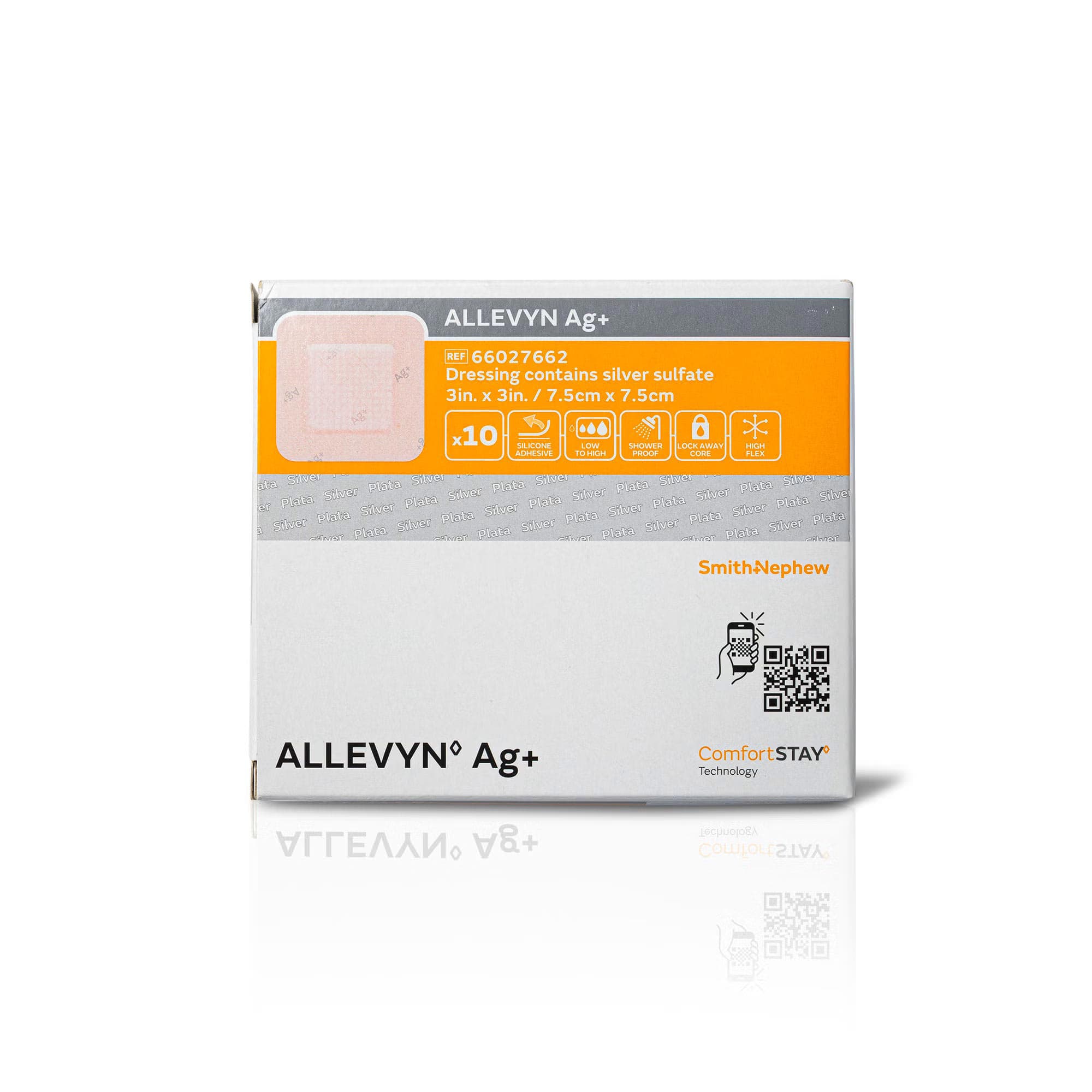 Smith & Nephew Allevyn Ag+ Silver Border Foam Dressing - Image 1
