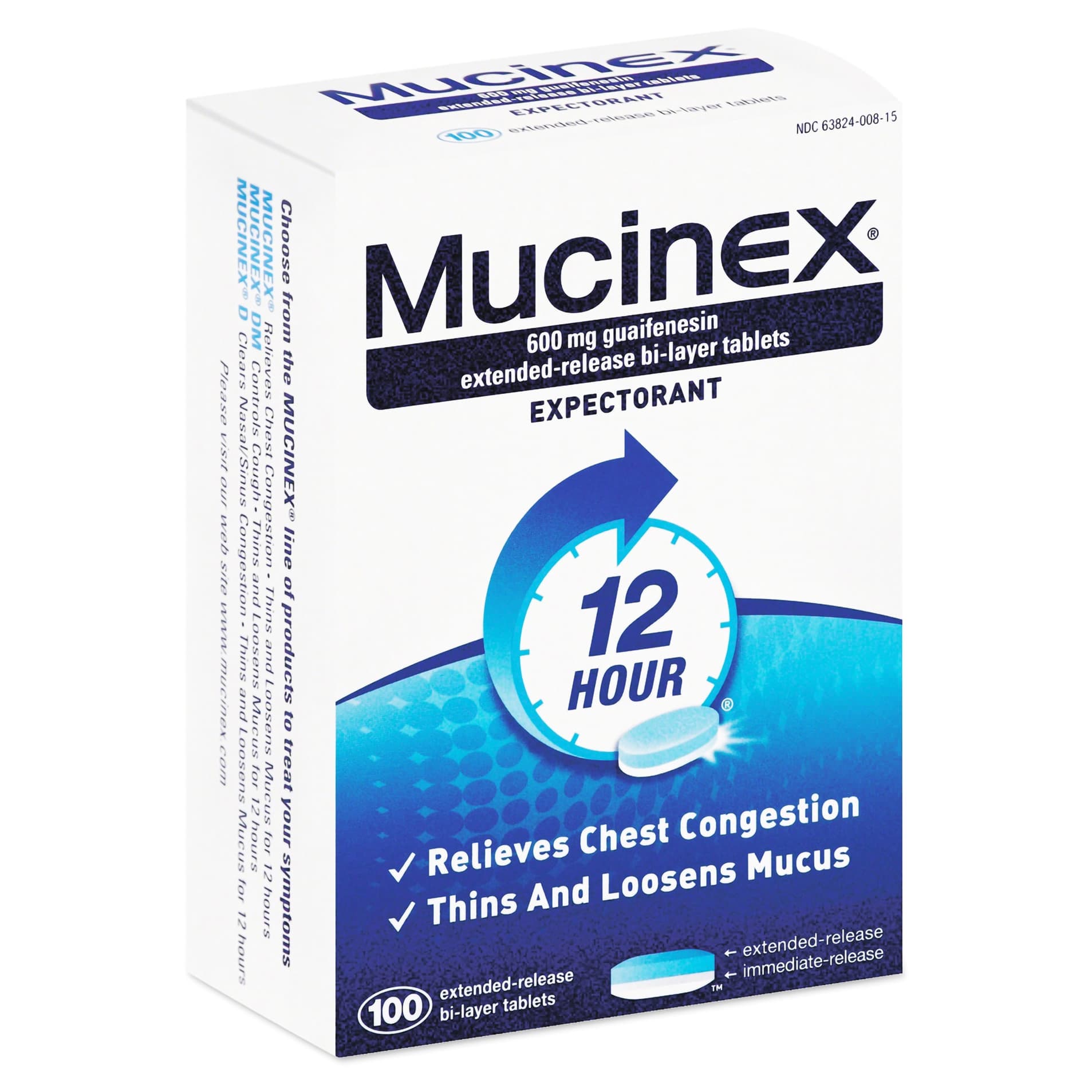 Mucinex Cold And Cough Relief Extended Release Tablet, Unflavored - Image 1