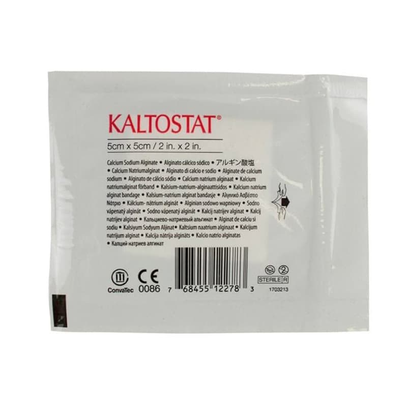 Kaltostat Calcium Sodium Alginate Dressing, Rectangle, 4 x 4 Inch - Each - Image 1