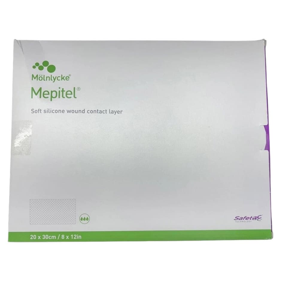 Mepitel Transparent Soft Silicone Wound Contact Layer Dressing, 8 x 12 Inch - Box of 5 - Image 1