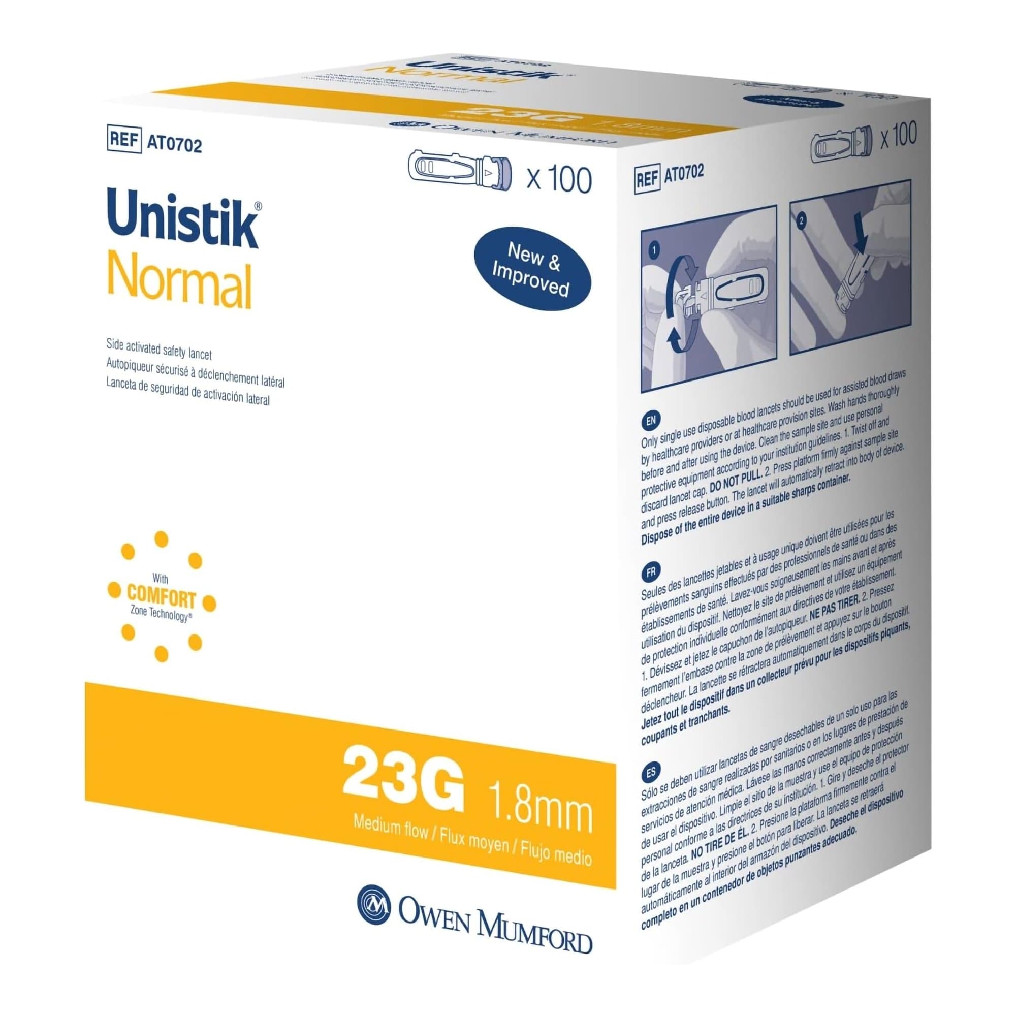 Unistik 2 Safety Lancet With Push Button Activation - Image 1