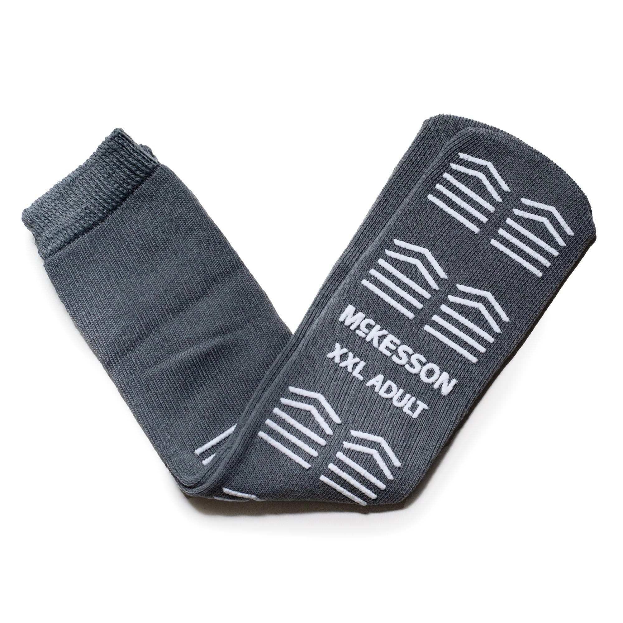 McKesson Unisex Adult Slipper Socks, Single Tread, 2X-Large, Gray - Case of 48 - Image 1