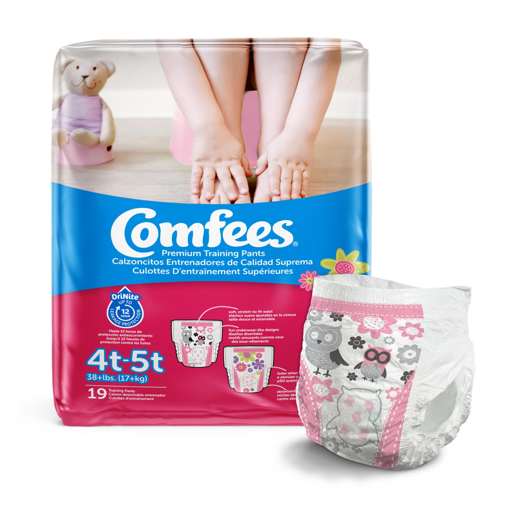 Comfees Training Pants, Female, 4T to 5T - Case of 114 - Image 1