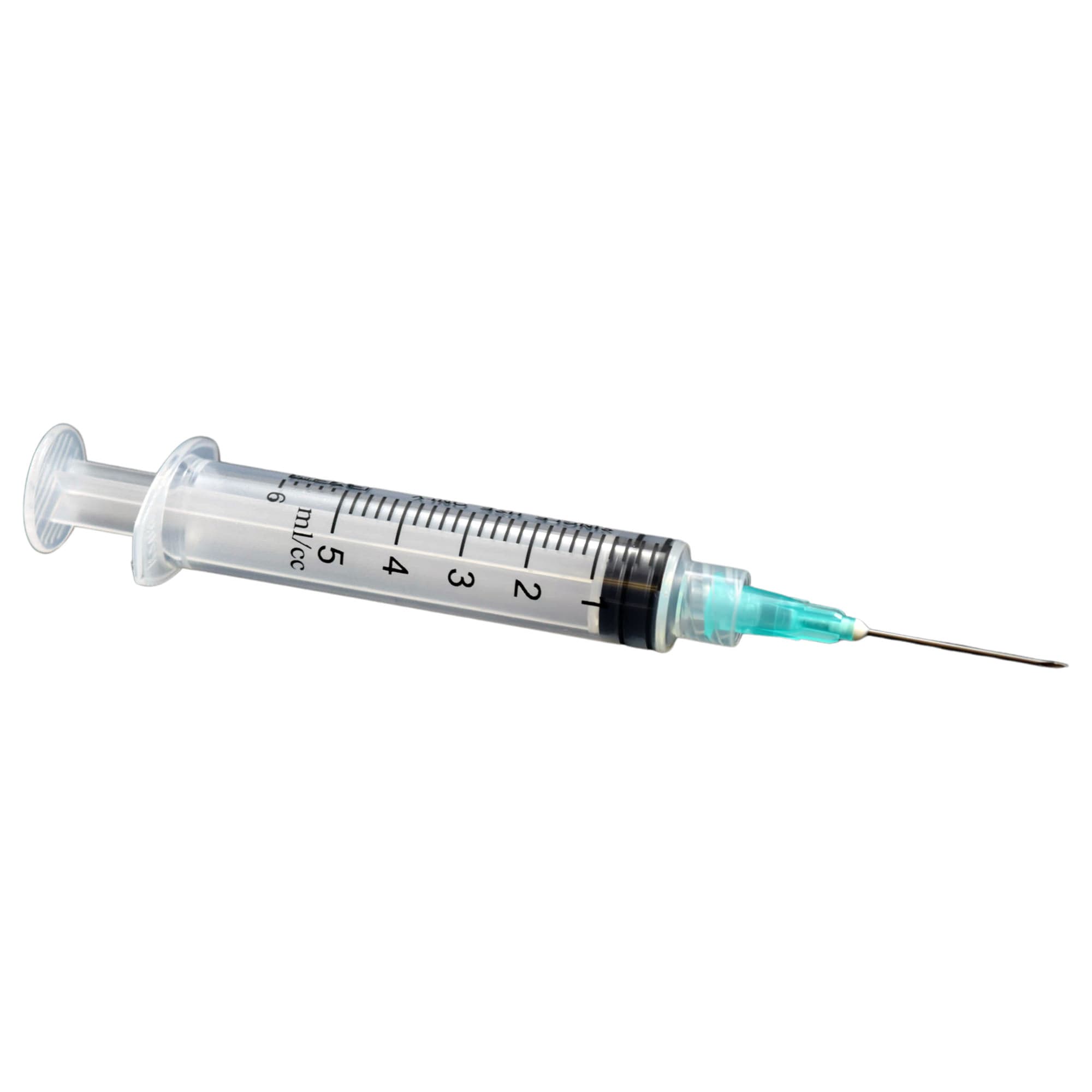 ExelInt Standard Hypodermic Syringe with Detachable Needle, Green, 21 Gauge, 1 Inch, 5 mL - Case of 800 - Image 1