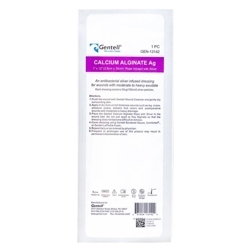 Gentell Calcium Alginate Ag Silver Dressing - Image 2