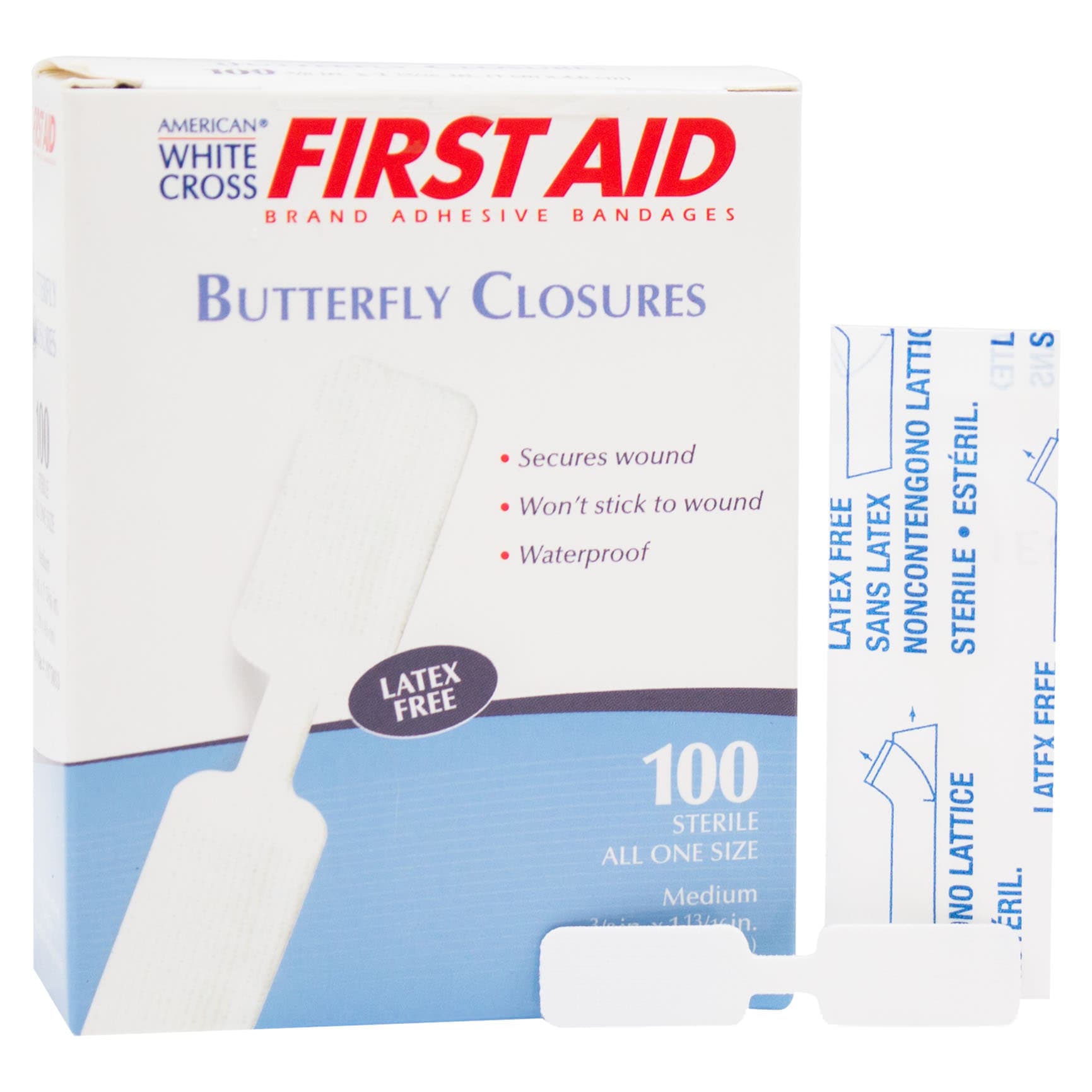 First Aid Brand Skin Closure Strip White Sterile