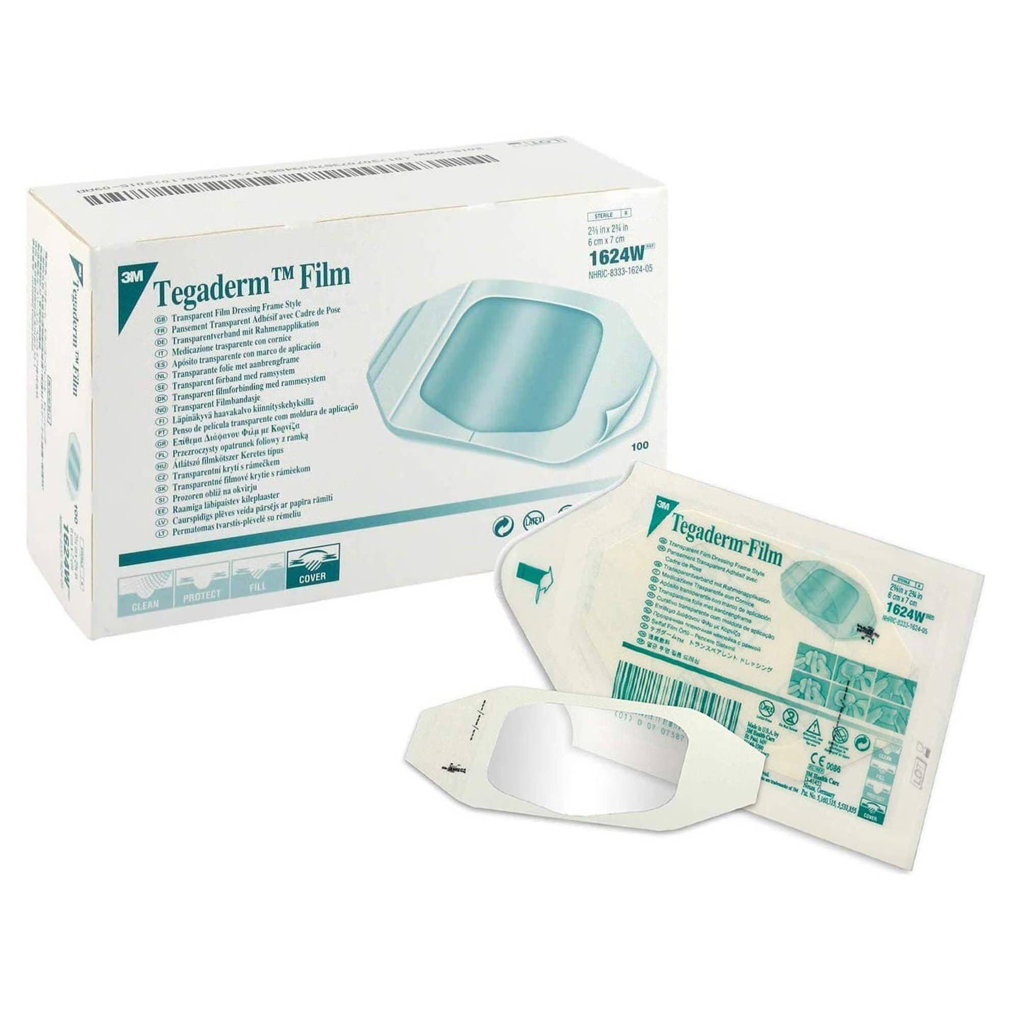 3M Tegaderm Transparent Adhesive Film Dressing, Frame Style, 2 3/8" x 2 3/4" - Each - Image 1