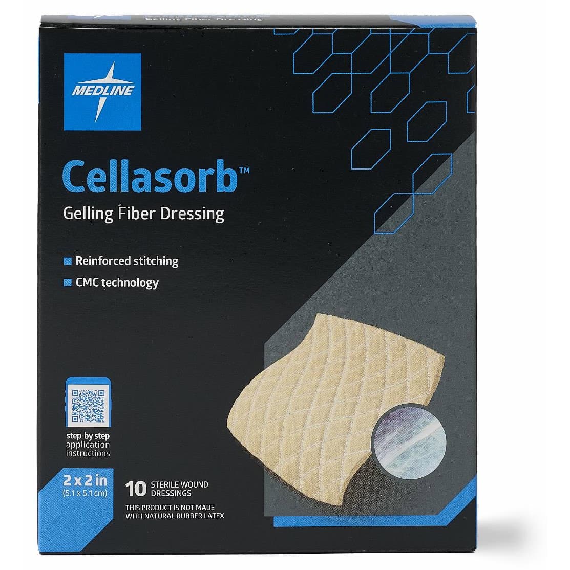 Medline Cellasorb CMC Gelling Fiber Wound Dressing, 2 x 2 Inch - Case of 200 - Image 1