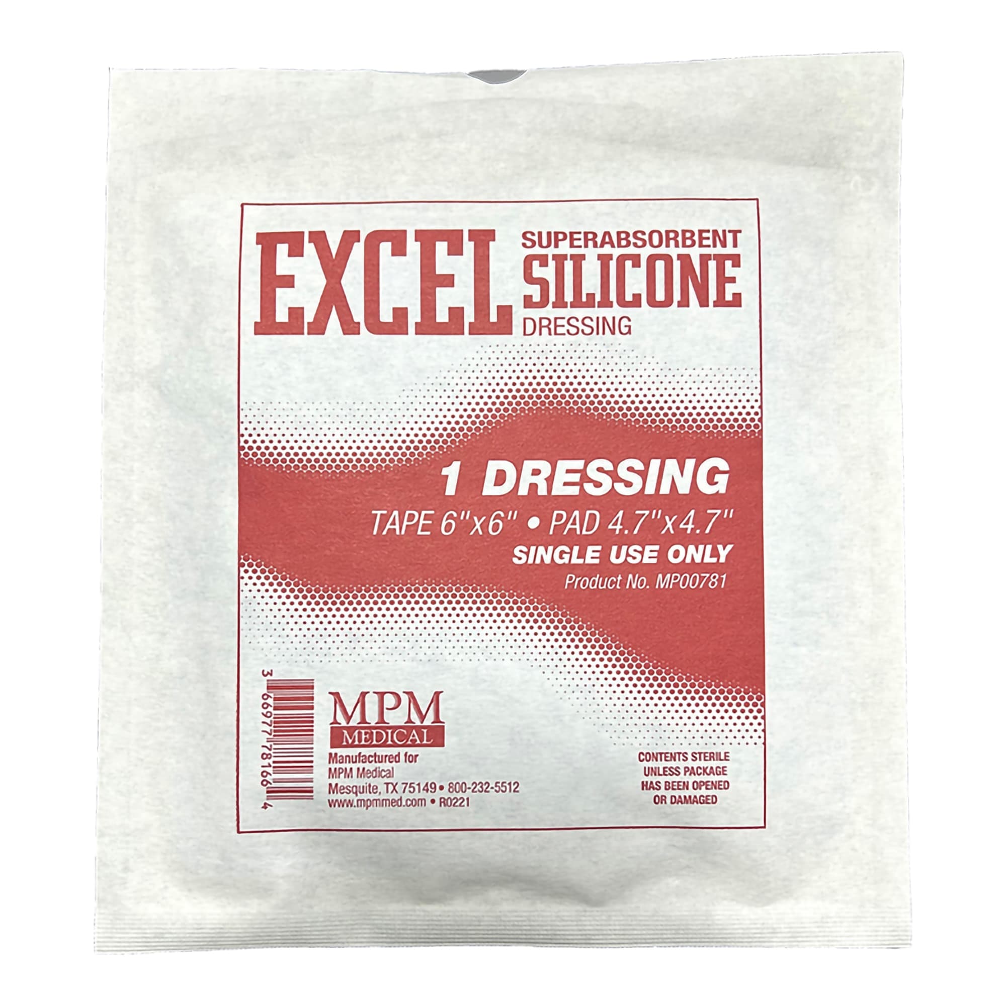 Excel Super Absorbent Dressing, 6 x 6 Inch - Case of 50 - Image 1