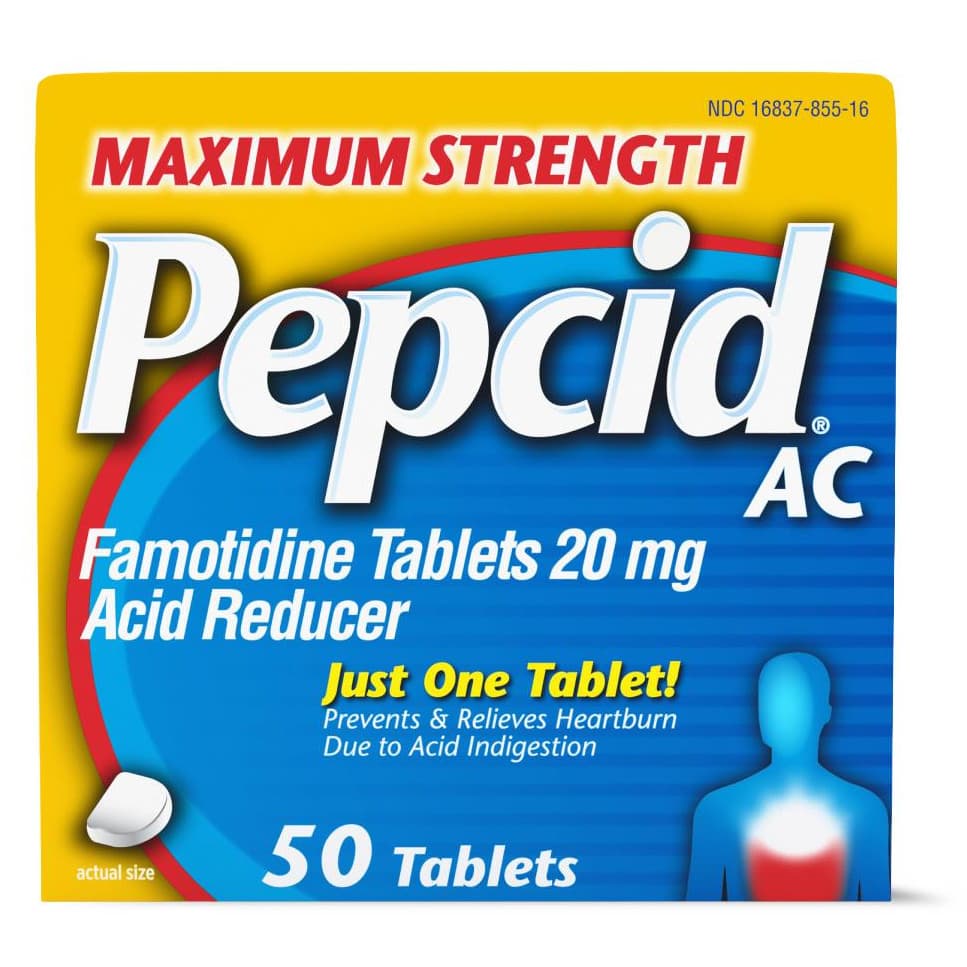 Pepcid AC Maximum Strength Tablets, 20 mg, 50 Count - Each - Image 1